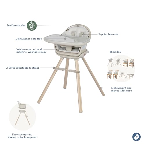 Maxi-Cosi Moa 8-in-1 Convertible Baby High Chair – Classic Oat