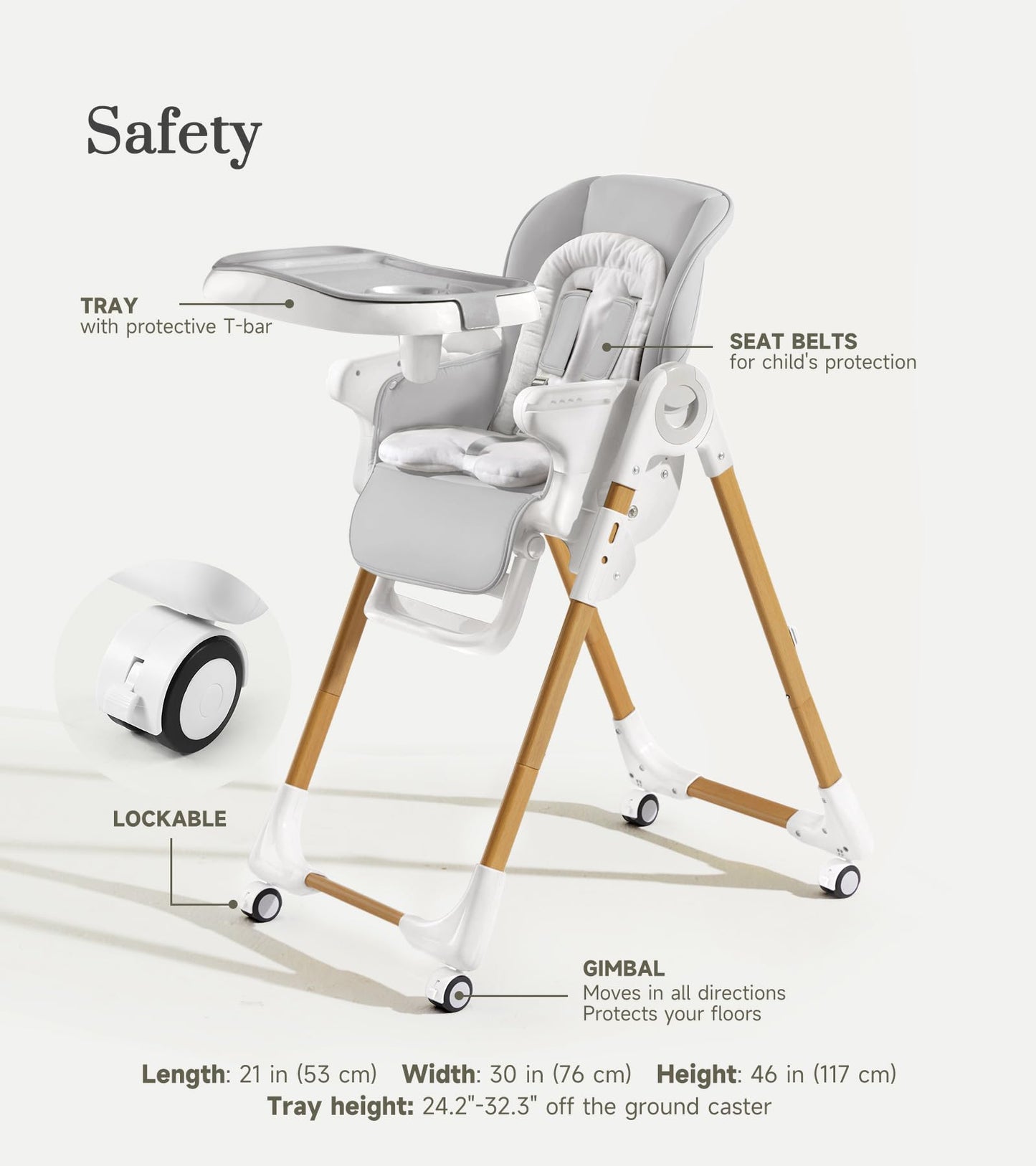 Mallify Convertible Baby High Chair with Adjustable Height & Tray – Portable Design
