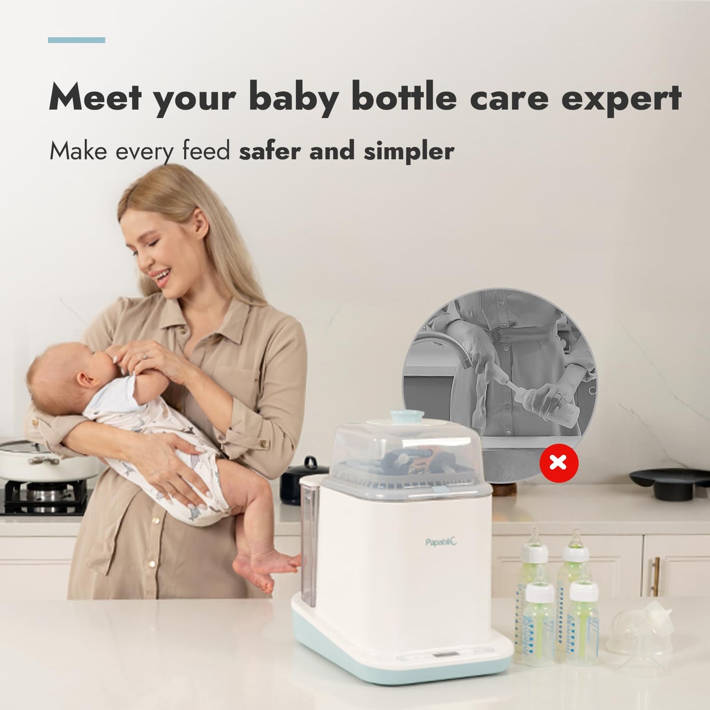 Papablic Bottle Washer Pro โ 4-in-1 Washer, Sterilizer & Dryer with Tablets