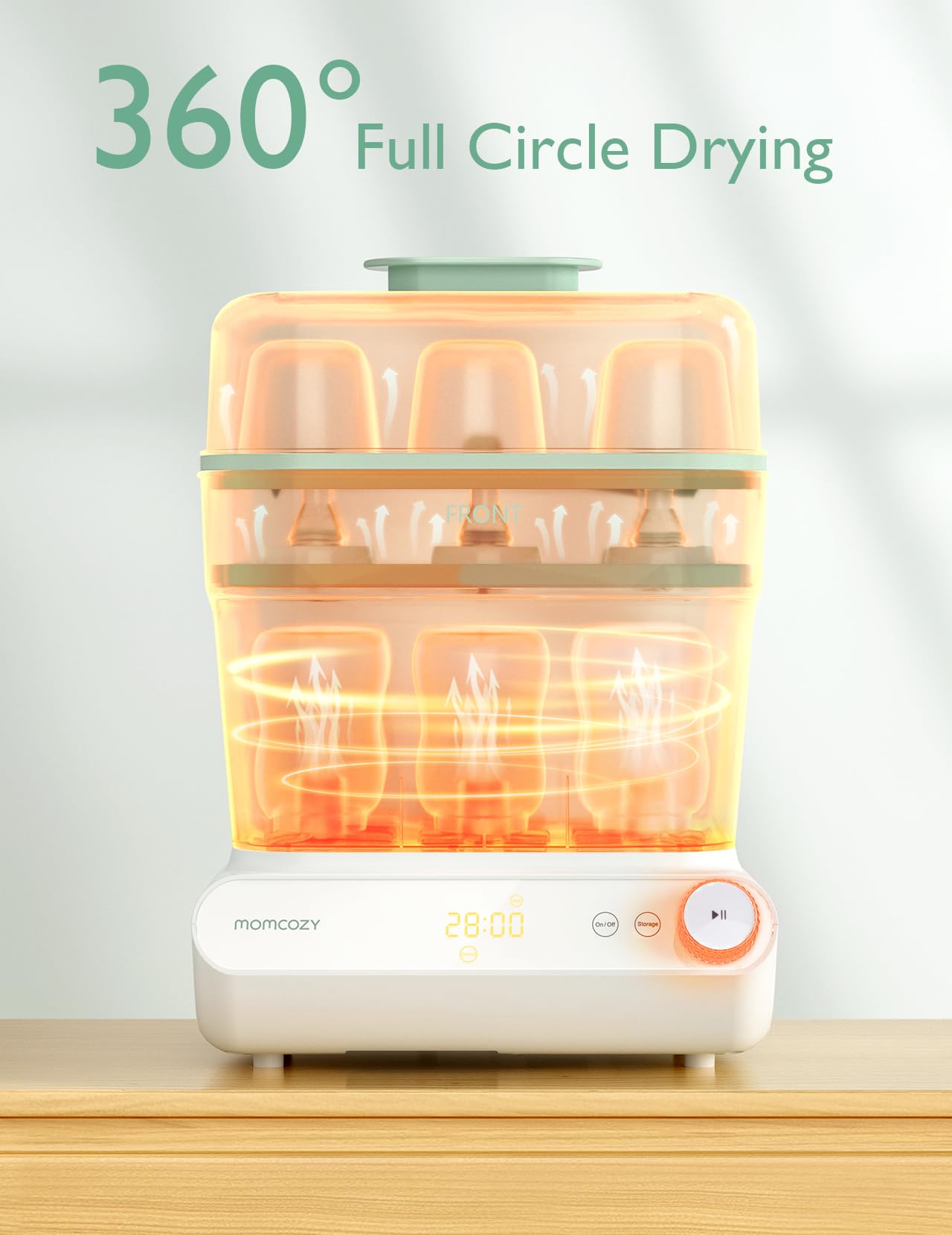 Momcozy Large 3-Layer Bottle Sterilizer & Dryer – Touch Screen Control