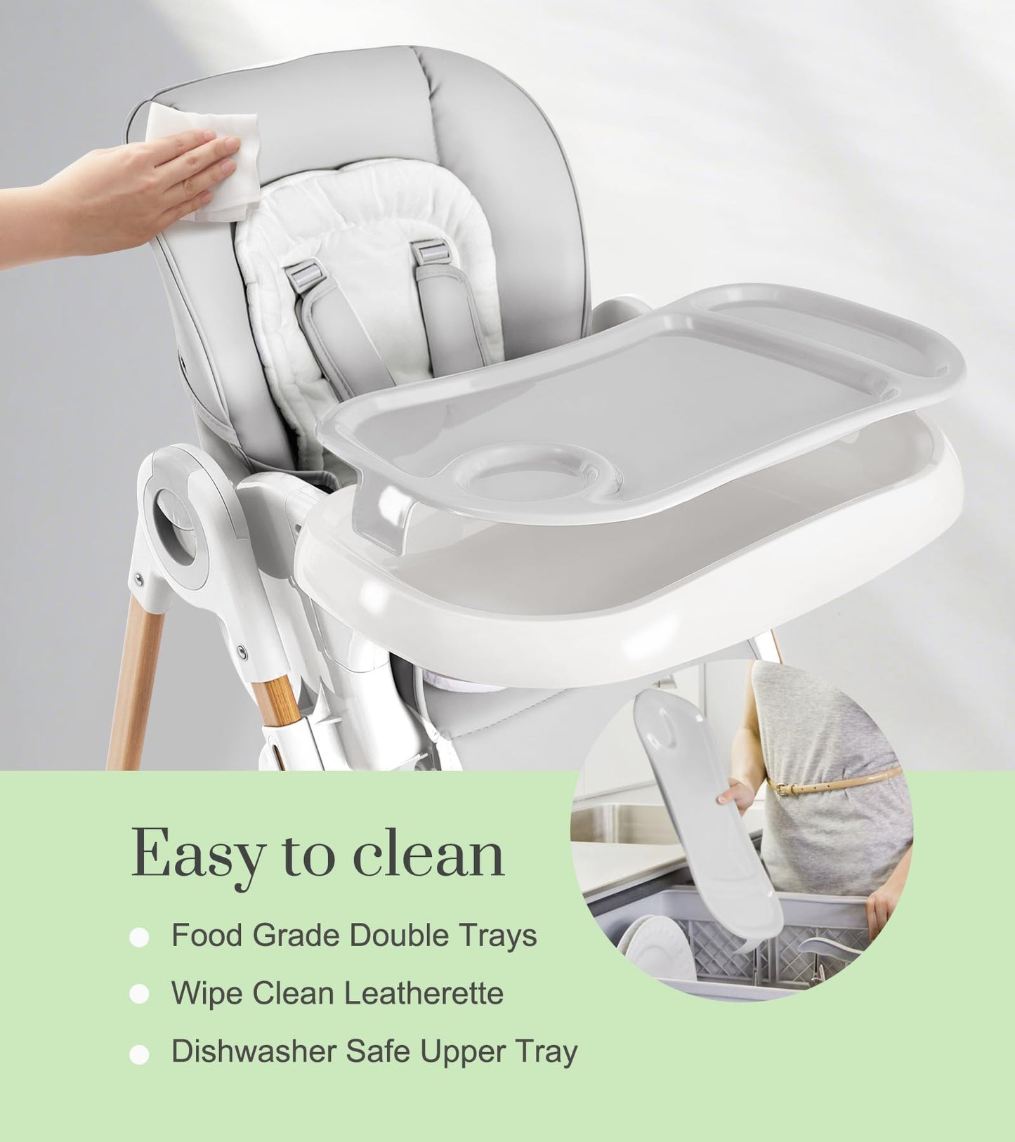 Mallify Convertible Baby High Chair with Adjustable Height & Tray – Portable Design