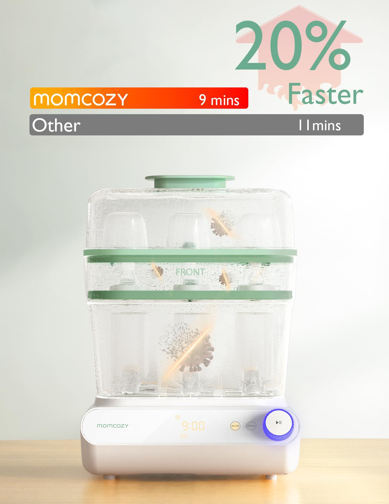 Momcozy Large 3-Layer Bottle Sterilizer & Dryer – Touch Screen Control