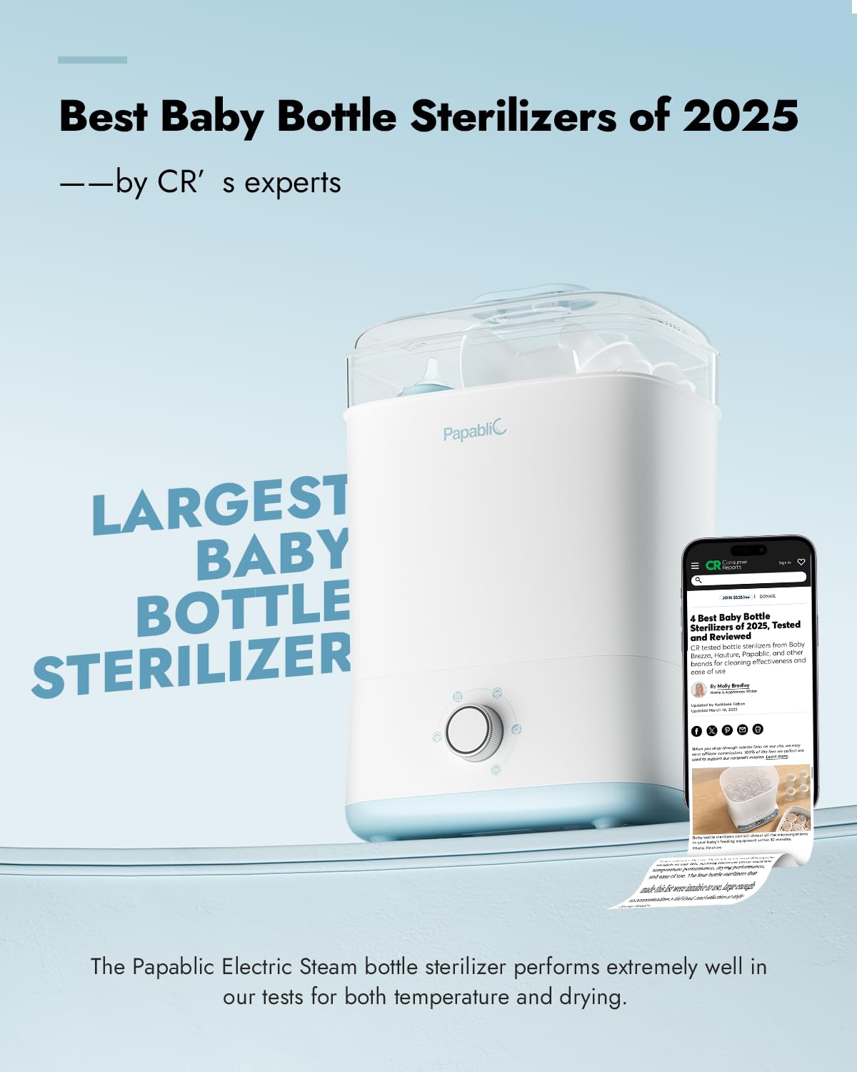 Papablic Pro Baby Bottle Sterilizer & Dryer โ Large Capacity