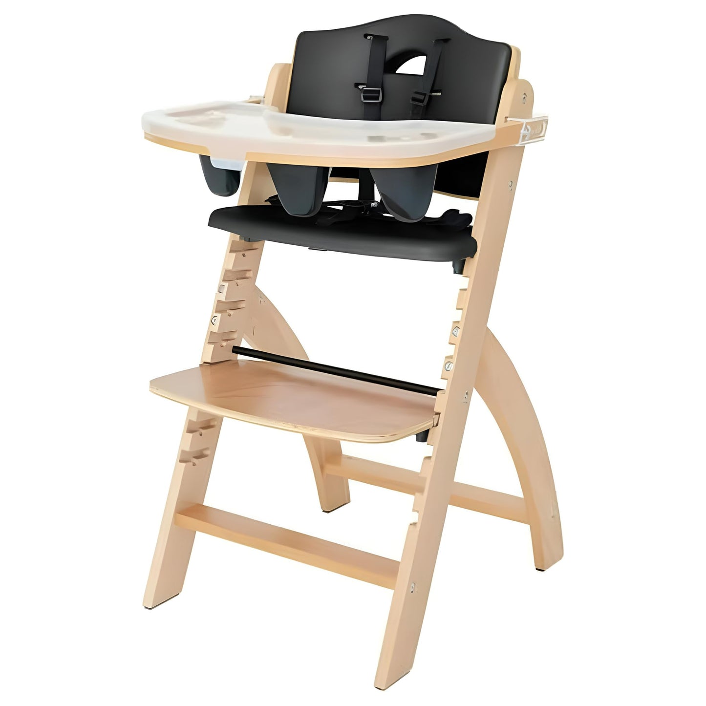 Abiie Beyond Junior Wooden Convertible High Chair with Tray – Natural/Black