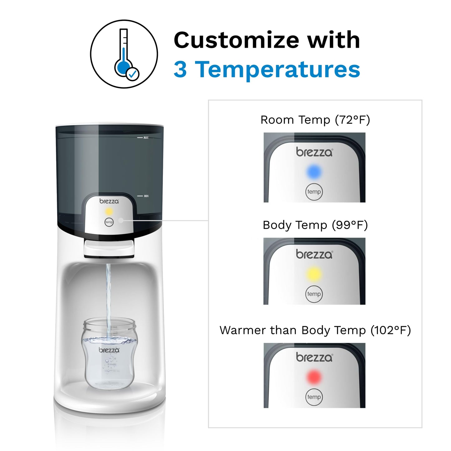 Baby Brezza Instant Bottle Water Warmer – 3 Temperature Settings