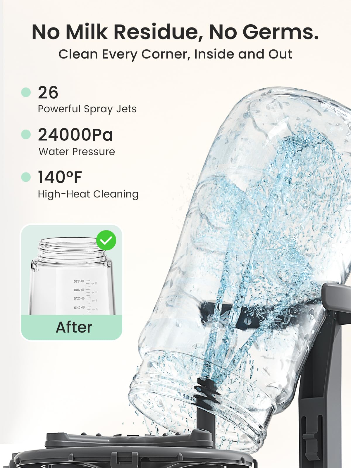 Grownsy EaseClean Bottle Washer Pro – Washer, Sterilizer & Dryer Combo
