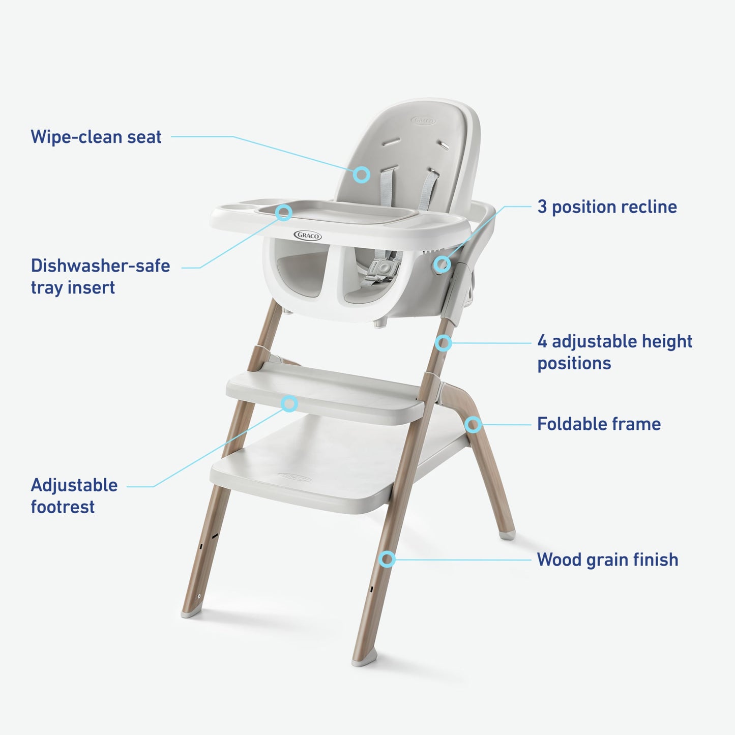 Graco EveryStep 6-in-1 Slim Convertible High Chair – Misty Grey