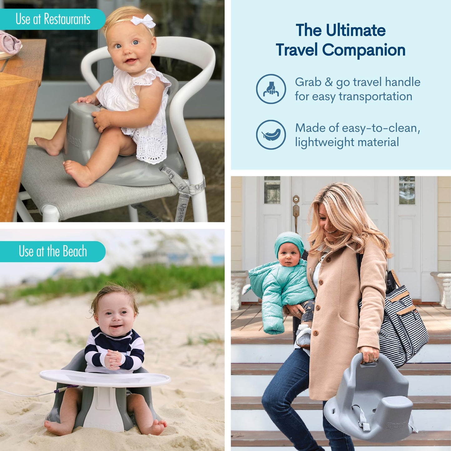 Upseat Ergonomic Baby Seat with Tray – Floor & Booster, 4–24 Months