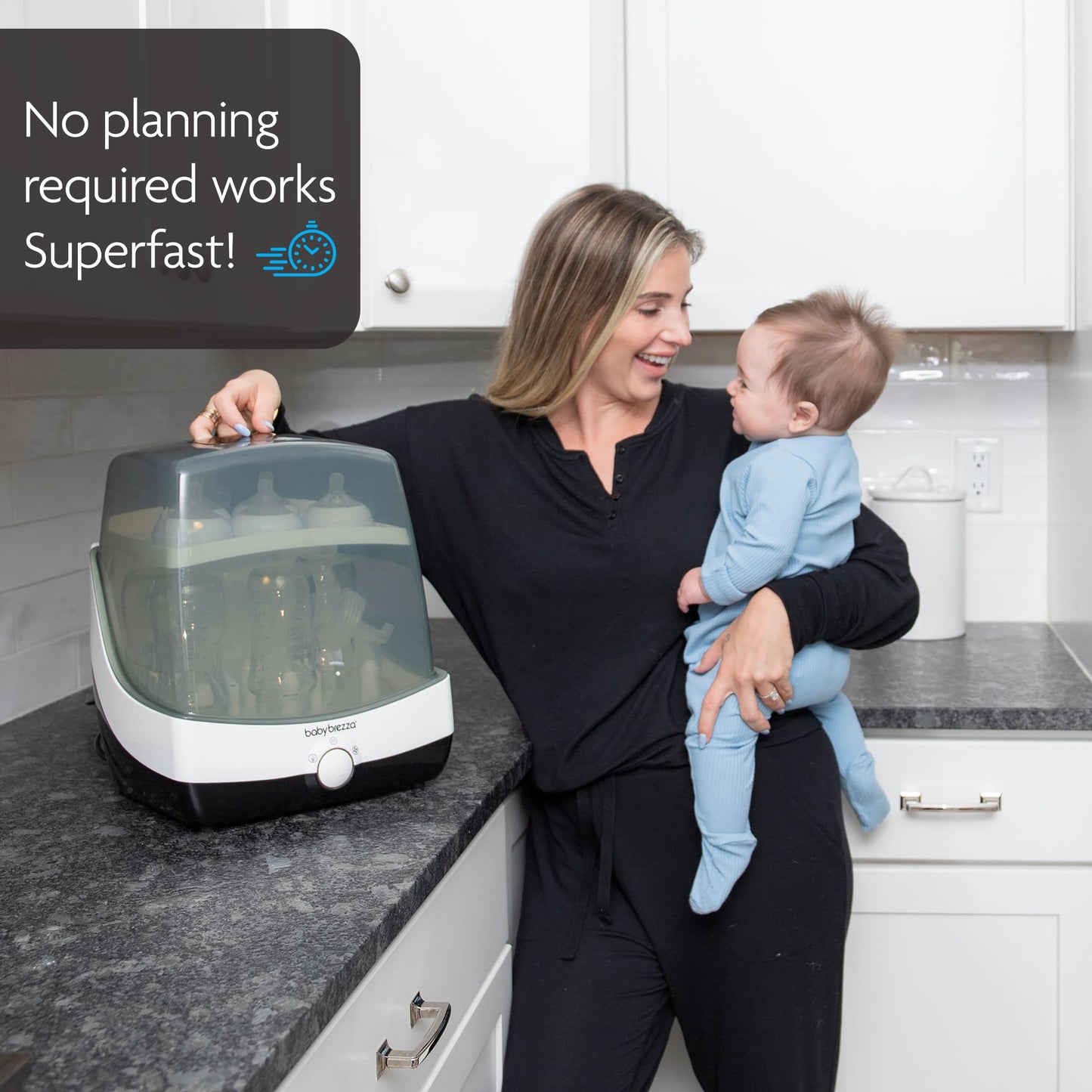 Baby Brezza Superfast Bottle Sterilizer & Dryer – 10 Minute Steam Clean