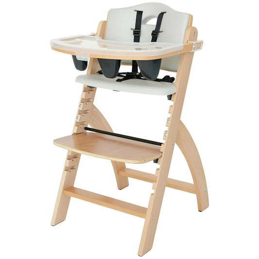 Abiie Beyond Junior Wooden High Chair – Adjustable & Convertible (Grey)