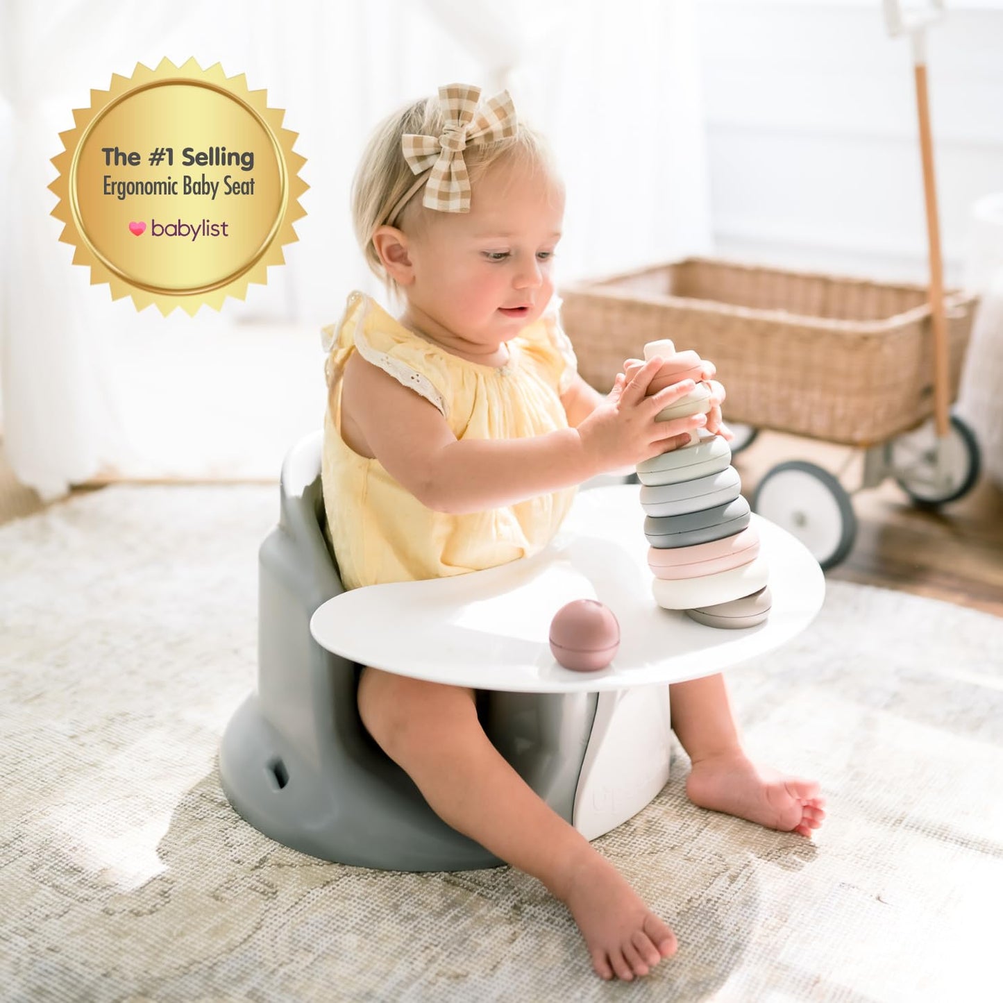 Upseat Ergonomic Baby Seat with Tray – Floor & Booster, 4–24 Months