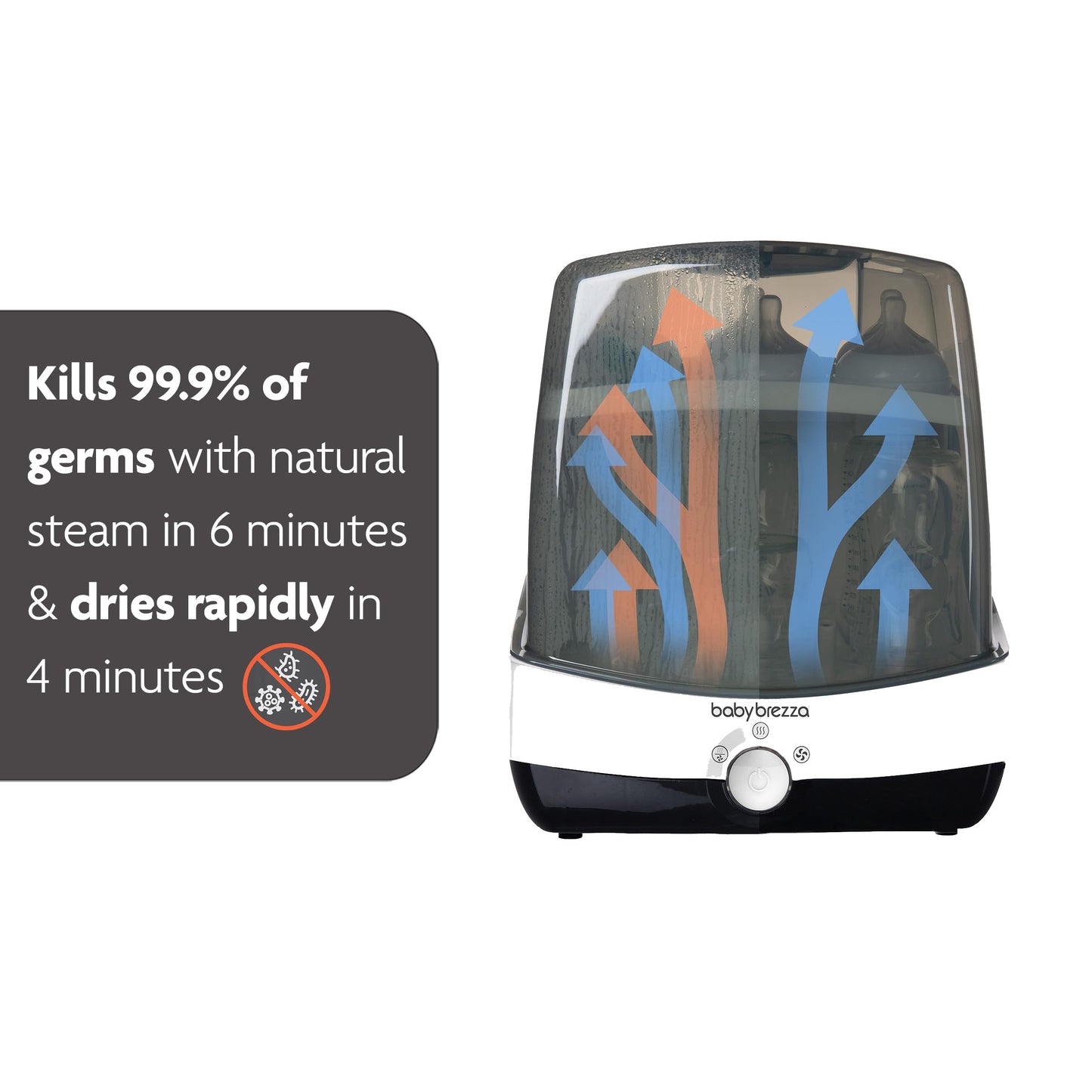 Baby Brezza Superfast Bottle Sterilizer & Dryer – 10 Minute Steam Clean